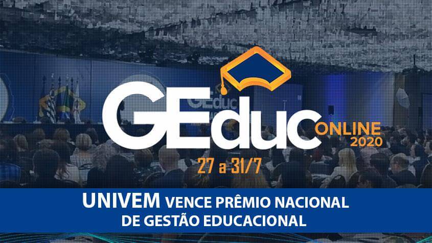 UNIVEM VENCE PRÊMIO NACIONAL DE GESTÃO EDUCACIONAL