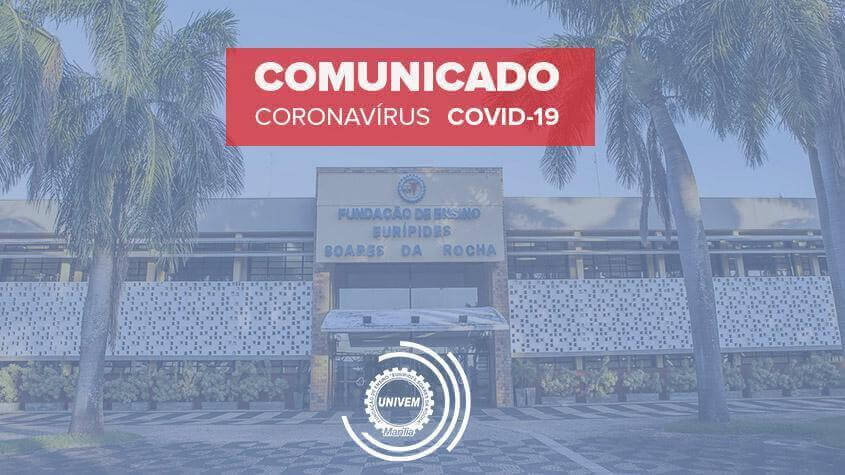 COMUNICADO UNIVEM - AULAS REMOTAS ONLINE